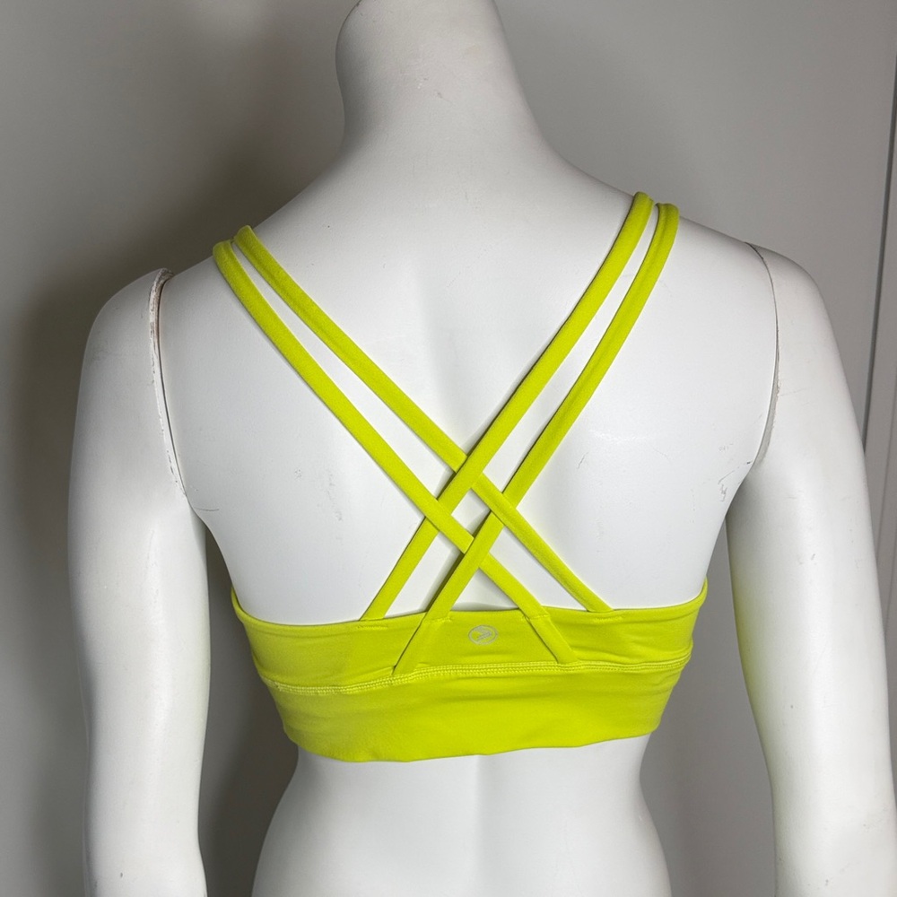 Vibrant Yellow Strapy Sports Bra for Women